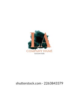 Premium quality Initial LA letter with water color smoke Logo. High quality vector formate.