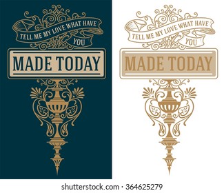 Premium Quality insignia. Baroque ornaments and floral details. Vector