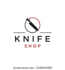 Premium quality knife logo design with retro vintage crosses.