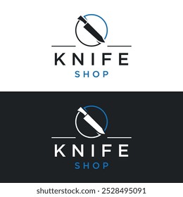 Premium quality knife logo design with retro vintage crosses.