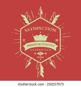 Premium quality label and badge vector illustration