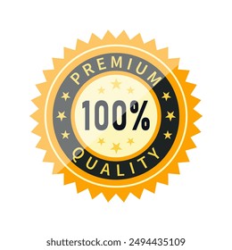 Etiqueta de calidad de Premium. Insignias de Vector plano de mejor calidad. Icono de Premium con corona y estrellas. Ilustración vectorial. Etiqueta redonda con tres niveles de calidad. Icono Vip en estilo plano
