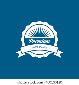 Premium Quality Label Flat Icon On Blue Background