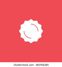 Premium Quality Label Flat Icon On Red Background