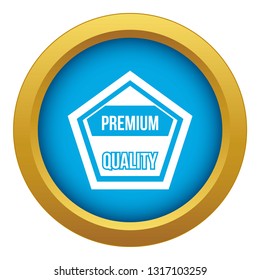 Premium quality label icon blue vector isolated on white background for any design