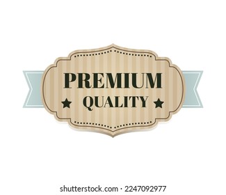 Qualitätslabel, Symbol, Zeichen. Aufkleber für ökologische/biologische Erzeugnisse. Ökologischer Lebensmittelausweis. Vektorgrafik.
