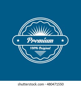 Premium Quality Label Line Icon On Blue Background