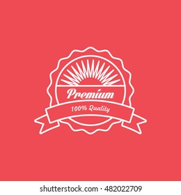 Premium Quality Label Line Icon On Red Background