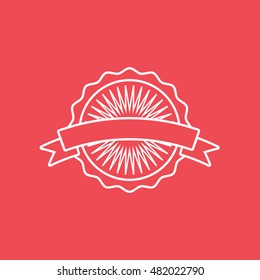 Premium Quality Label Line Icon On Red Background