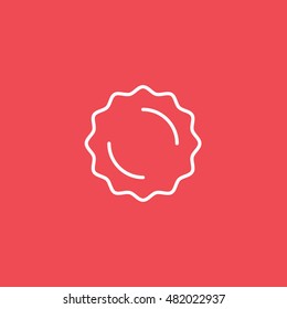 Premium Quality Label Line Icon On Red Background