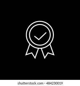 Premium Quality Label Line Icon On Black Background