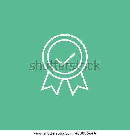 Premium Quality Label Line Icon On Green Background
