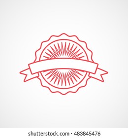Premium Quality Label Red Flat Icon On White Background
