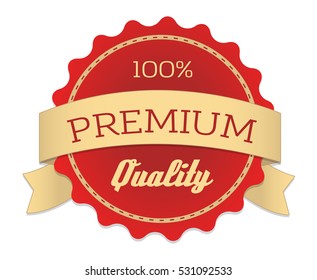 Premium quality label in vintage style. Vector illustration, for graphic and web design