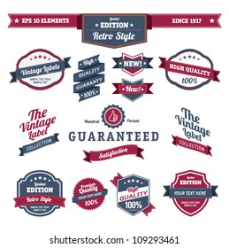 Premium Quality Labels - Collection of retro bi-colours vintage labels with several slogans: Best Choice, Premium Quality