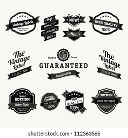 Premium Quality Labels - Collection of retro bi-colours vintage labels with several slogans: Best Choice, Premium Quality