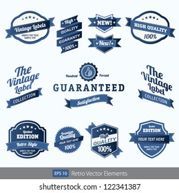 Premium Quality Labels - Collection of retro bi-colours vintage labels with several slogans: Best Choice, Premium Quality