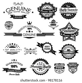 Premium Quality Labels - Collection of retro vintage labels with several slogans: Best Choice, Premium Quality, Top Choice and so on.