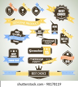 Premium Quality Labels - Collection of retro bi-colours vintage labels with several slogans: Best Choice, Premium Quality, Top Choice and so on.