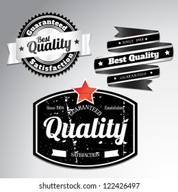 premium quality labels with removable grunge effect