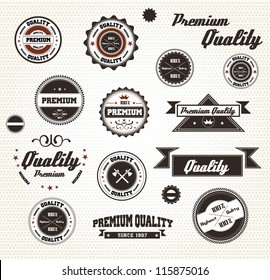 Premium Quality Labels with retro design /  EPS10 Compatibility Required