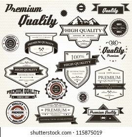 Premium Quality Labels with retro design /  EPS10 Compatibility Required