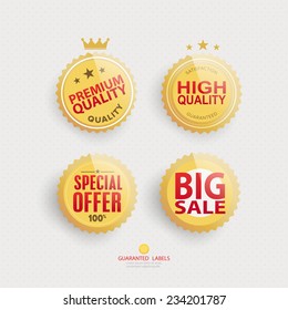 Premium quality labels set design.