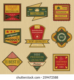 Premium quality labels set. Retro Vintage Design. Vintage collection   