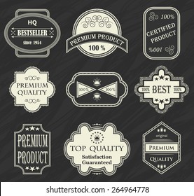 Premium quality labels. Set of retro labels. Vintage collection   