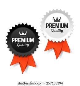 Premium quality labels. Vector.