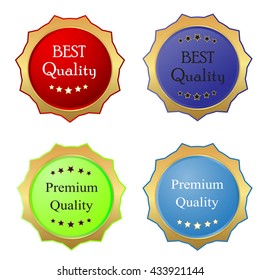Premium quality labels. Vector.