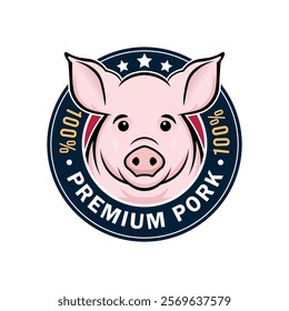 Premium Quality Lamb Meat Badge Design – 100% Fresh Organic Seal Logo