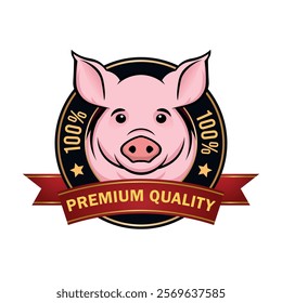 Premium Quality Lamb Meat Badge Design – 100% Fresh Organic Seal Logo