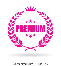 Premium quality laurel wreath icon vector illustration isolated on white background. Premium icon.
