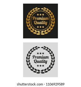 Premium quality laurel wreath in two versions. Vector illustration.