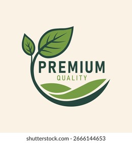 Logotipo del Vector orgánico de la hoja de la calidad de Premium