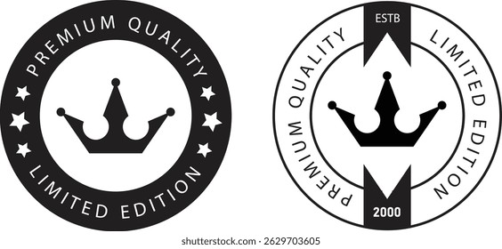 Premium Quality Limited Edition Badges Vector Illustration.