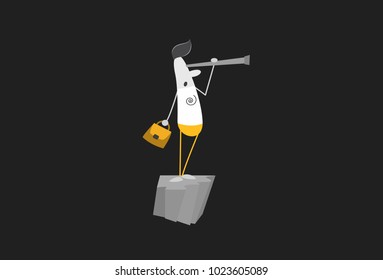 Premium Quality Line Icon And Concept Set Onboarding. Stock Market. Dropping And Raising Shares. vector Illustration. Isolated on a Black Background.