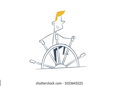 Premium Quality Line Icon And Concept Set Onboarding: Stock Market. Vector Illustration. Isolated on white background.