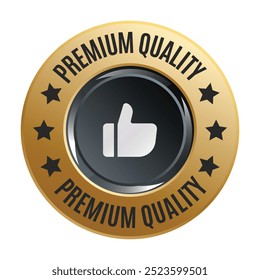 Premium Quality Logo, Premium Quality Badge, Premium Quality Seal, Best Product, Authentic Product, Excellent, Design Elements, Glossy Badge, Shiny Logo, Gold, Luxury,