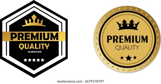 Arte vectorial, iconos y gráficos del logotipo de calidad de Premium