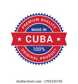 Premium-Qualität hergestellt in Cuba 100% Original Product Vektorillustration-Button für Ihre Produkte.