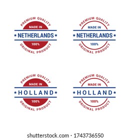 Premium quality made in Holland / Netherlands 100% original Product vector badge for your products.