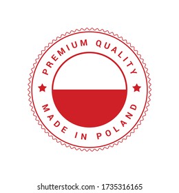 Premium quality made in Poland 100% original Product vector badge for your products.