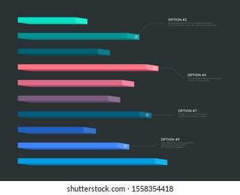 Premium quality marketing analytics bar chart presentation vector illustration template. Business data visualization design layout. Amazing corporate statistics information line graph infographic.