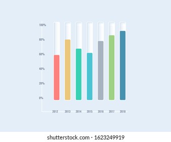 Premium quality marketing analytics bar chart presentation vector illustration template. Business data visualization design layout. Amazing corporate statistics information line graph infographic.