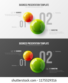 Premium quality marketing analytics presentation vector illustration template. Business data visualization creative design layout. Amazing colorful corporate statistics information infographic set.
