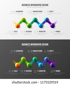 Premium quality marketing analytics presentation vector illustration template. Business data visualization creative design layout. Amazing colorful corporate statistics information infographic set.
