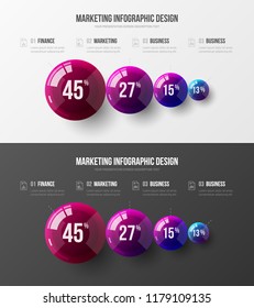 Premium quality marketing analytics presentation vector illustration template bundle. Business data visualization creative design layout. Amazing corporate statistics information infographic set.