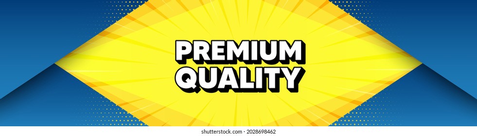 Premium quality. Modern background with offer message. High product sign. Top offer symbol. Best advertising abstract banner. Premium quality badge shape. Abstract yellow background. Vector